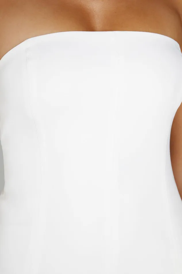 Meshki Midi Dresses Women Marianne Strapless Crepe Midi Dress 8211 White White