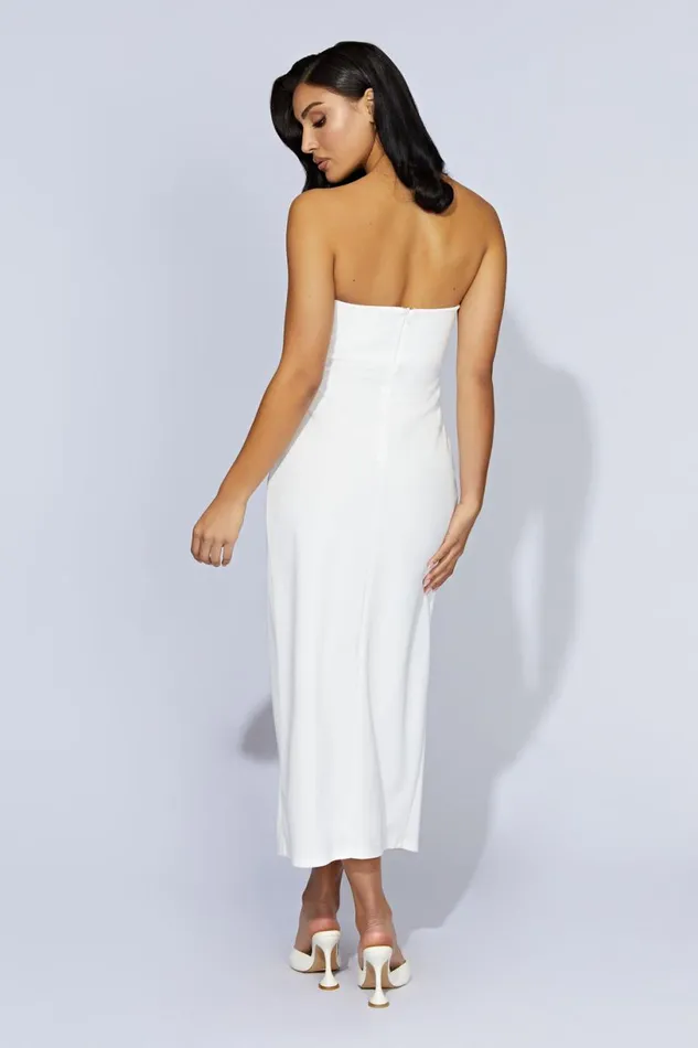 Meshki Midi Dresses Women Mercer EHook Midi Dress 8211 Bone Bone Meshki Midi Dresses Women Mercer EHook Midi Dress 8211 Bone Bone