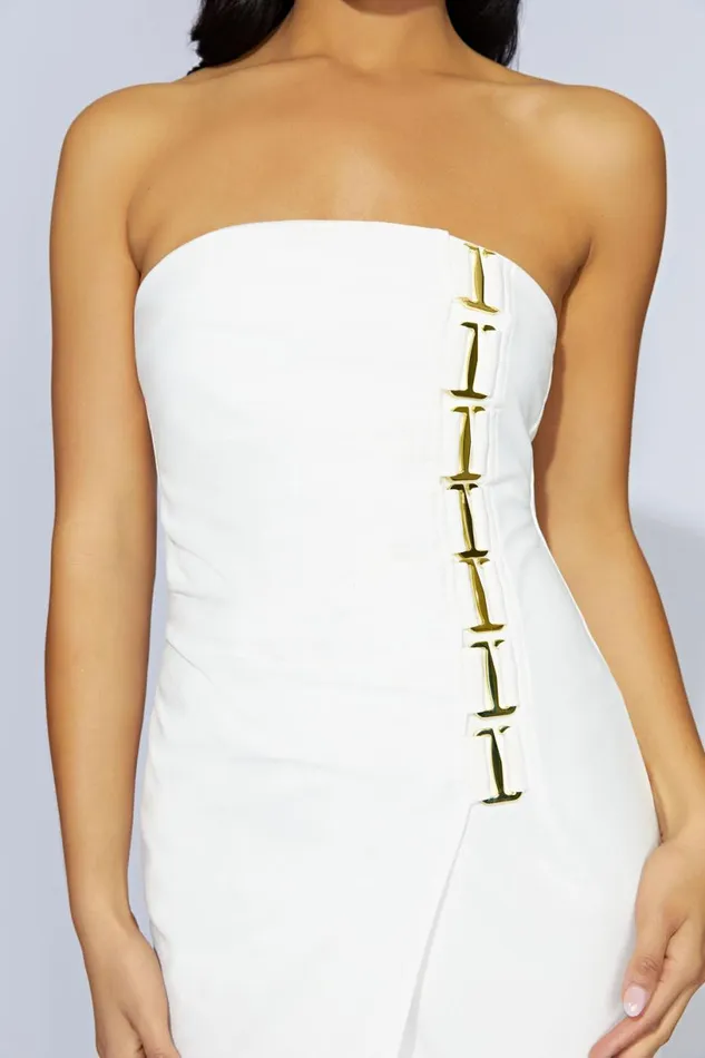 Meshki Midi Dresses Women Mercer EHook Midi Dress 8211 Bone Bone Meshki Midi Dresses Women Mercer EHook Midi Dress 8211 Bone Bone