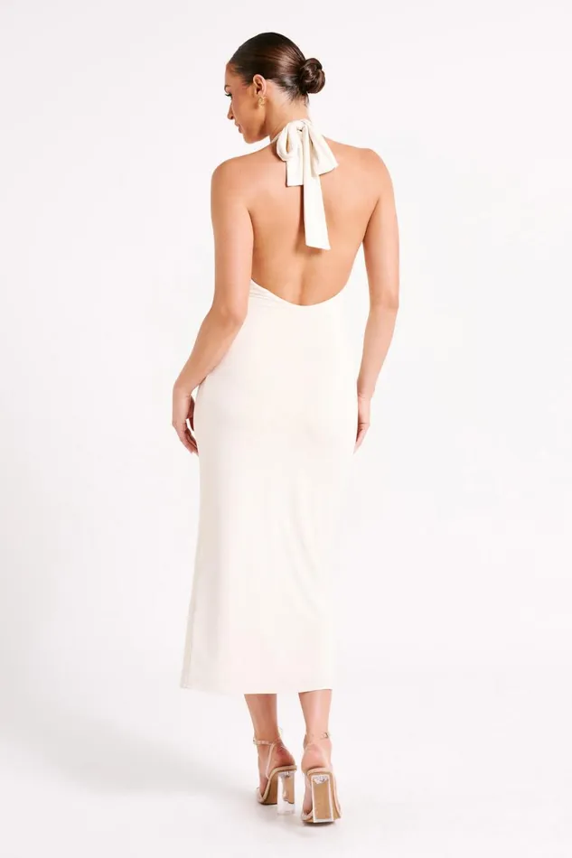 Meshki Midi Dresses Women Osana Recycled Nylon Halter Midi Dress 8211 Sand Sand