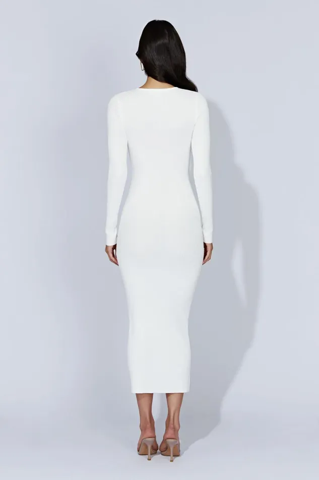 Meshki Midi Dresses Women Rowen Long Sleeve Midi Dress 8211 White White
