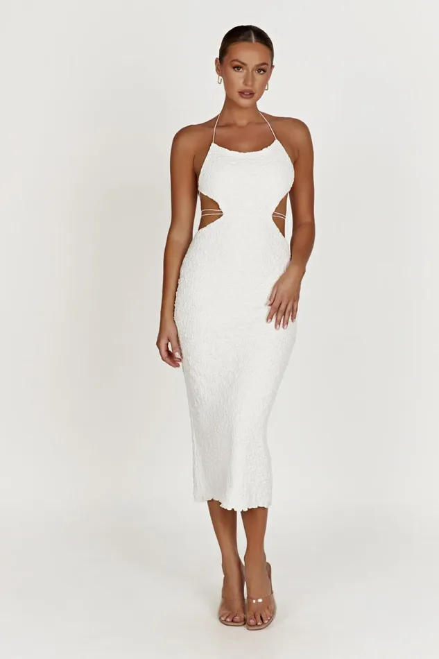 Meshki Midi Dresses Women Sakura Textured Midi Dress 8211 White White