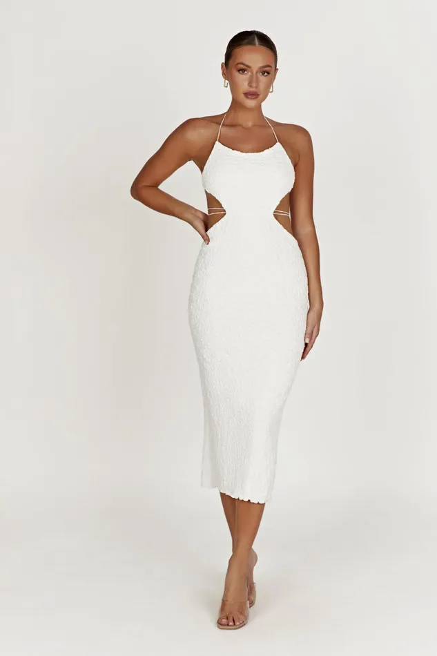 Meshki Midi Dresses Women Sakura Textured Midi Dress 8211 White White