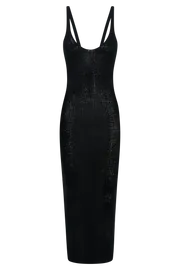 Meshki Midi Dresses Women Shae Scoop Neck Knit Midi Dress 8211 Black Black
