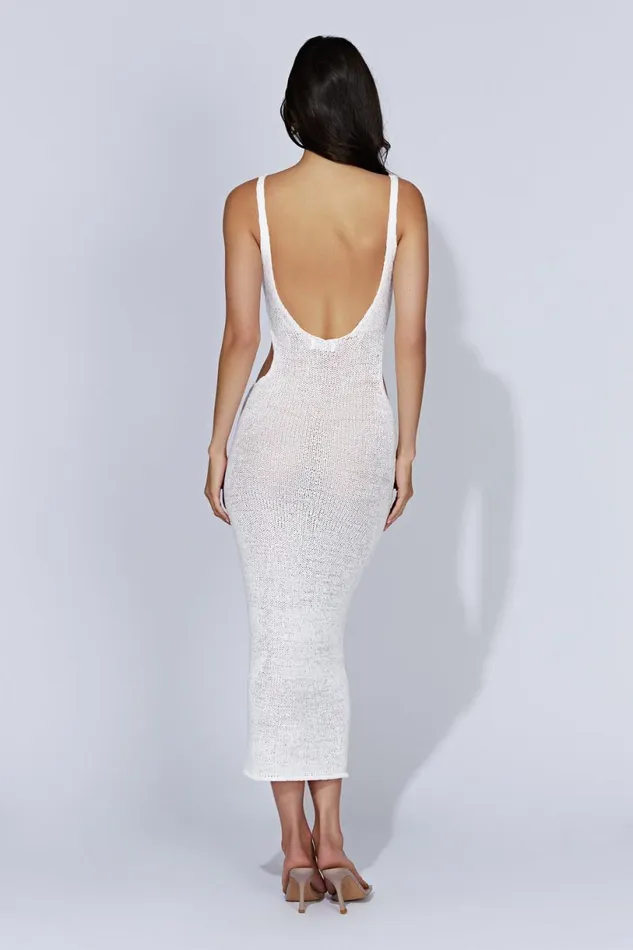Meshki Midi Dresses Women Shae Scoop Neck Knit Midi Dress 8211 White White