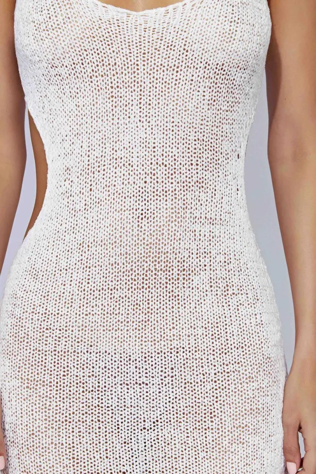 Meshki Midi Dresses Women Shae Scoop Neck Knit Midi Dress 8211 White White