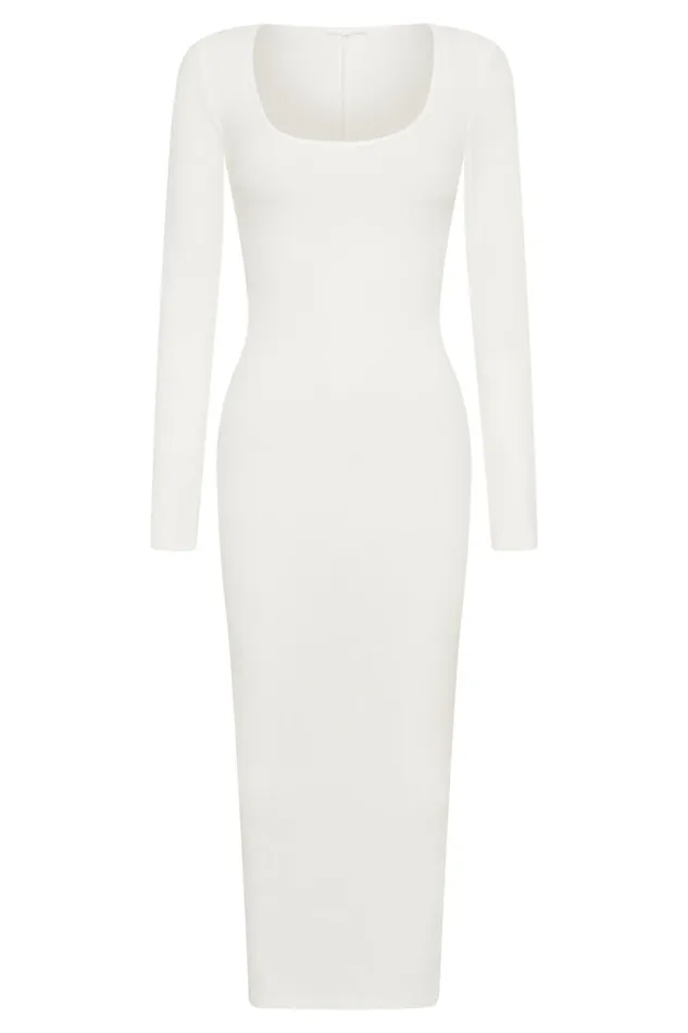 Meshki Midi Dresses Women Sierra Scoop Neck Long Sleeve Midi Dress 8211 White White Meshki Midi Dresses Women Sierra Scoop Neck Long Sleeve Midi Dress 8211 White White