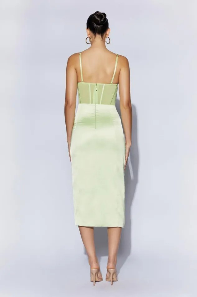 Meshki Midi Dresses Women Talisa Chain Strap Side Split Corset Midi Dress 8211 Pistachio Green Pistachiogreen Meshki Midi Dresses Women Talisa Chain Strap Side Split Corset Midi Dress 8211 Pistachio Green Pistachiogreen
