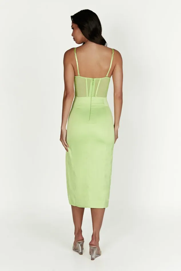 Meshki Midi Dresses Women Talisa Chain Strap Side Split Corset Midi Dress 8211 Pistachio Green Pistachiogreen Meshki Midi Dresses Women Talisa Chain Strap Side Split Corset Midi Dress 8211 Pistachio Green Pistachiogreen