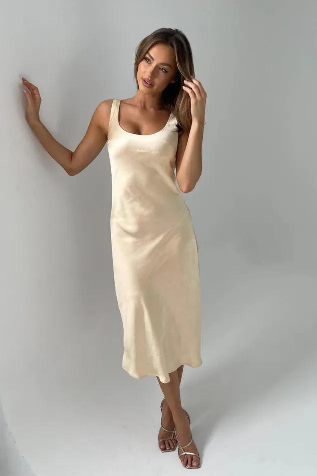 Meshki Midi Dresses Women Tamara Satin Iridescent Slip Midi Dress 8211 Gold Gold Meshki Midi Dresses Women Tamara Satin Iridescent Slip Midi Dress 8211 Gold Gold