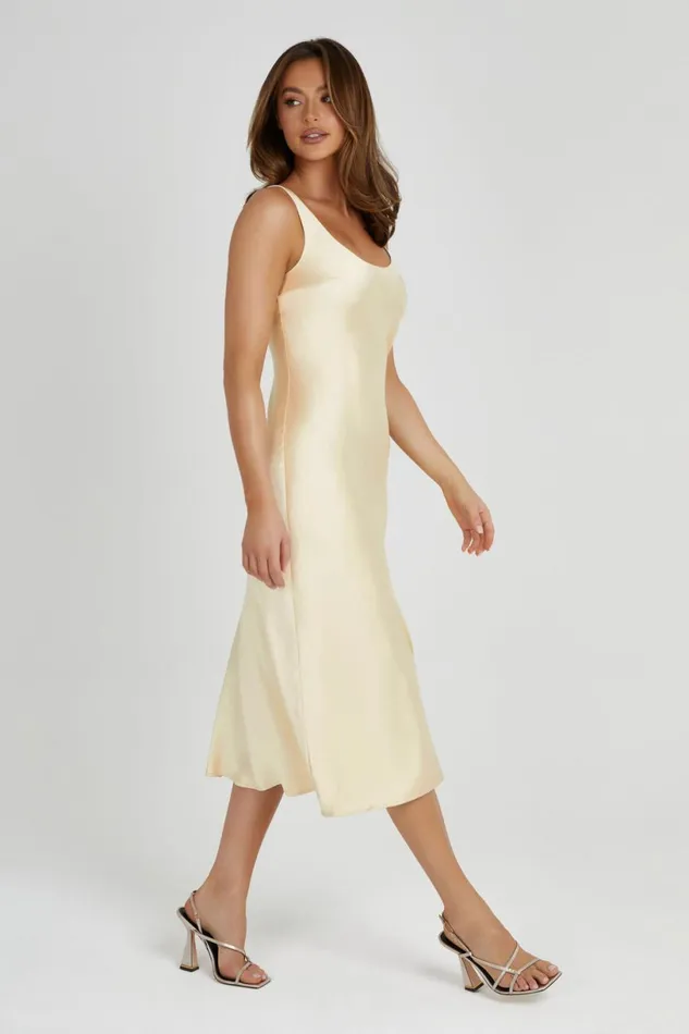 Meshki Midi Dresses Women Tamara Satin Iridescent Slip Midi Dress 8211 Gold Gold Meshki Midi Dresses Women Tamara Satin Iridescent Slip Midi Dress 8211 Gold Gold