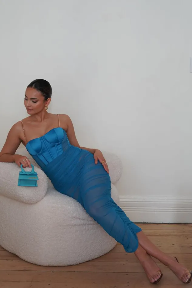 Meshki Midi Dresses Women Tiarne Satin And Mesh Corset Midi Dress 8211 Marine Blue Marine Blue Meshki Midi Dresses Women Tiarne Satin And Mesh Corset Midi Dress 8211 Marine Blue Marine Blue