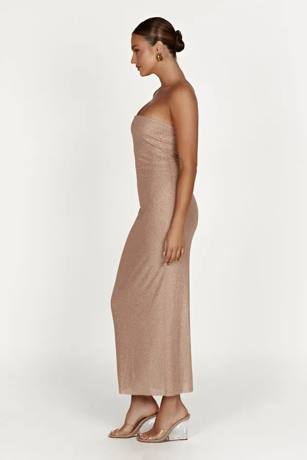 Meshki Midi Dresses Women Waverly Strapless Diamante Midi Dress 8211 Nude Nude