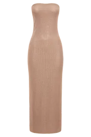 Meshki Midi Dresses Women Waverly Strapless Diamante Midi Dress 8211 Nude Nude