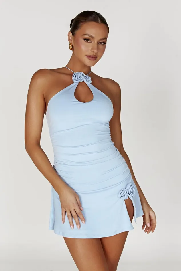 Meshki Mini Dresses Women Adeline Rose Halter Mini Dress 8211 Powder Blue Powderblue Meshki Mini Dresses Women Adeline Rose Halter Mini Dress 8211 Powder Blue Powderblue