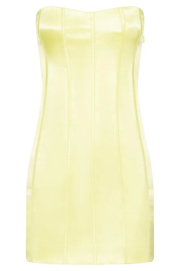 Meshki Mini Dresses Women Amaya Lace Up Corset Mini Dress 8211 Lemon Lemon Meshki Mini Dresses Women Amaya Lace Up Corset Mini Dress 8211 Lemon Lemon