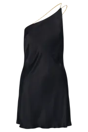 Meshki Mini Dresses Women Berina One Shoulder Mini Dress With Pearl Trim 8211 Black Black