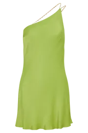 Meshki Mini Dresses Women Berina One Shoulder Mini Dress With Pearl Trim 8211 Parakeet Green Parakeetgreen