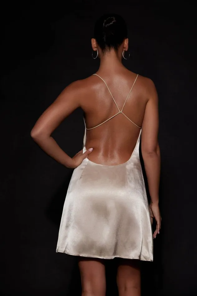 Meshki Mini Dresses Women Briah Diamante Rope Mini Dress 8211 Champagne Champagne Meshki Mini Dresses Women Briah Diamante Rope Mini Dress 8211 Champagne Champagne