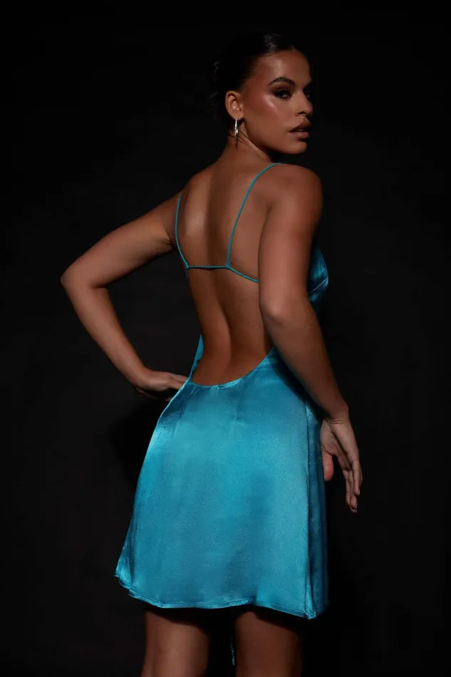 Meshki Mini Dresses Women Briah Diamante Rope Mini Dress 8211 Cyan Blue Cyanblue Meshki Mini Dresses Women Briah Diamante Rope Mini Dress 8211 Cyan Blue Cyanblue