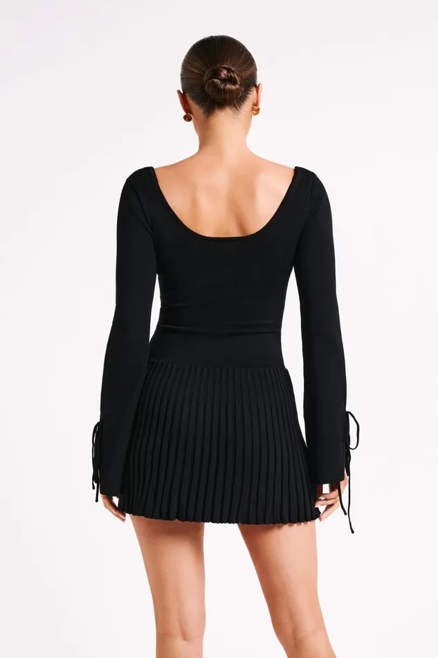 Meshki Mini Dresses Women Britney Long Sleeve Knit Mini Dress 8211 Black Black