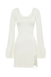 Meshki Mini Dresses Women Britney Long Sleeve Knit Mini Dress 8211 White White