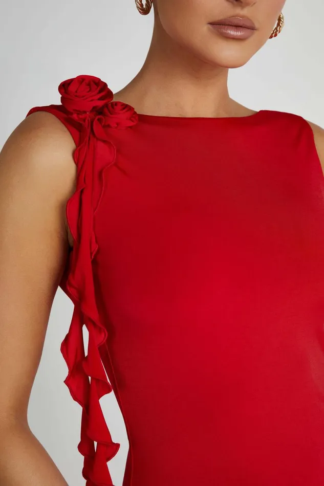 Meshki Mini Dresses Women Bronte Backless Rose Mini Dress 8211 Red Red