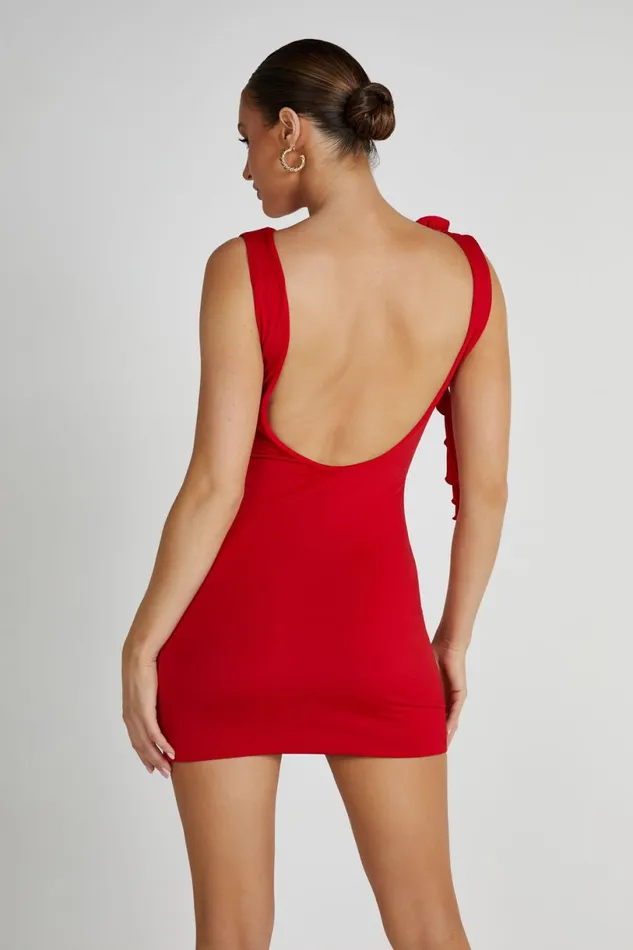 Meshki Mini Dresses Women Bronte Backless Rose Mini Dress 8211 Red Red