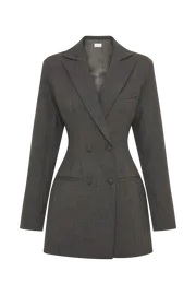 Meshki Mini Dresses Women Callahan Textured Blazer Dress 8211 Charcoal Charcoal