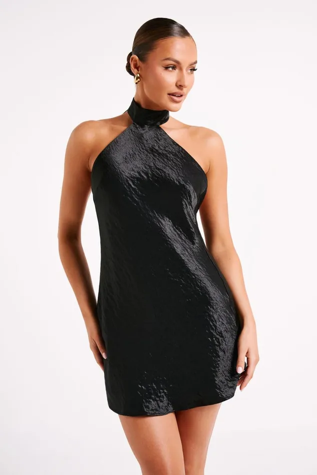 Meshki Mini Dresses Women Cartia Bow Halter Mini Dress 8211 Black Black