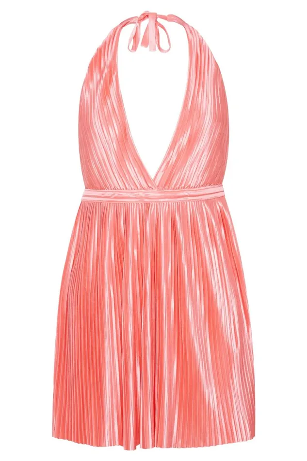 Meshki Mini Dresses Women Darya Pleated Mini Halter Dress 8211 Rosewater Rosewater Meshki Mini Dresses Women Darya Pleated Mini Halter Dress 8211 Rosewater Rosewater