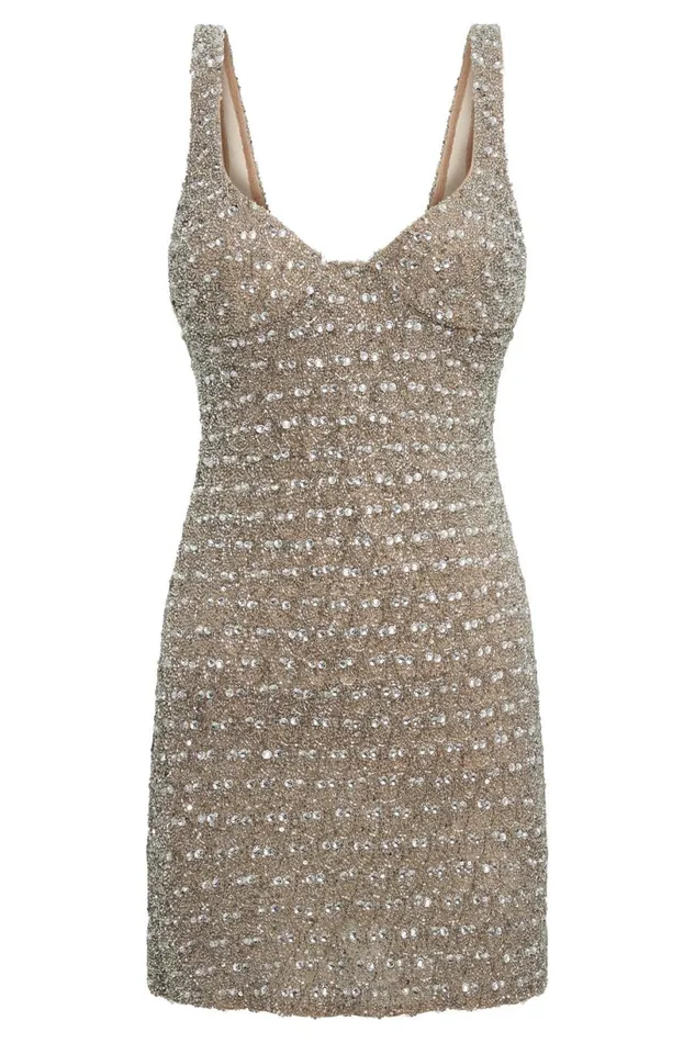 Meshki Mini Dresses Women Elianna Embellished Mini Dress 8211 Silver Silver