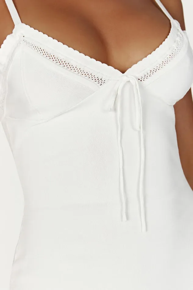 Meshki Mini Dresses Women Ellis Pointelle Knit Mini Dress 8211 White White