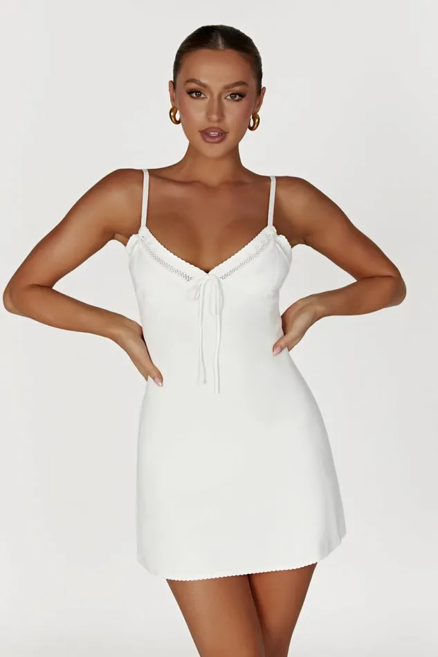 Meshki Mini Dresses Women Ellis Pointelle Knit Mini Dress 8211 White White