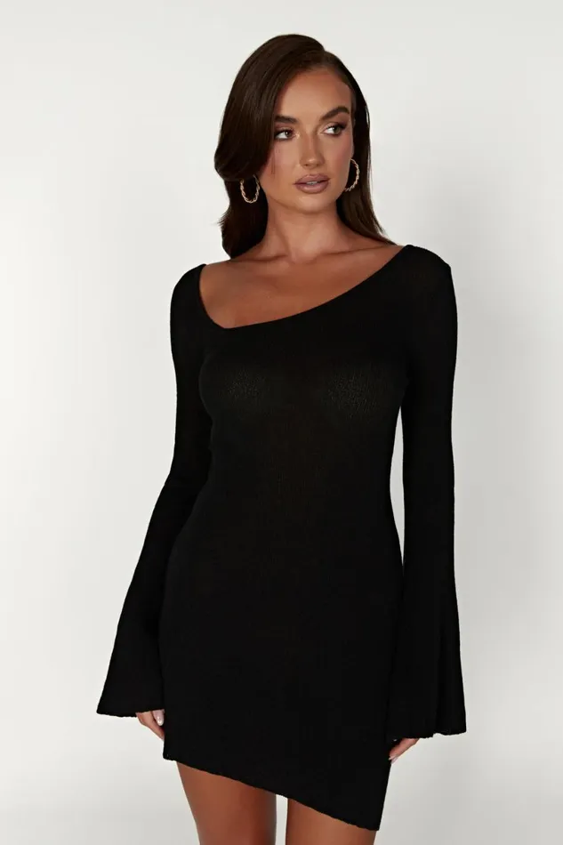 Meshki Mini Dresses Women Ember Dry Handle Knit Mini Dress 8211 Black Black Meshki Mini Dresses Women Ember Dry Handle Knit Mini Dress 8211 Black Black