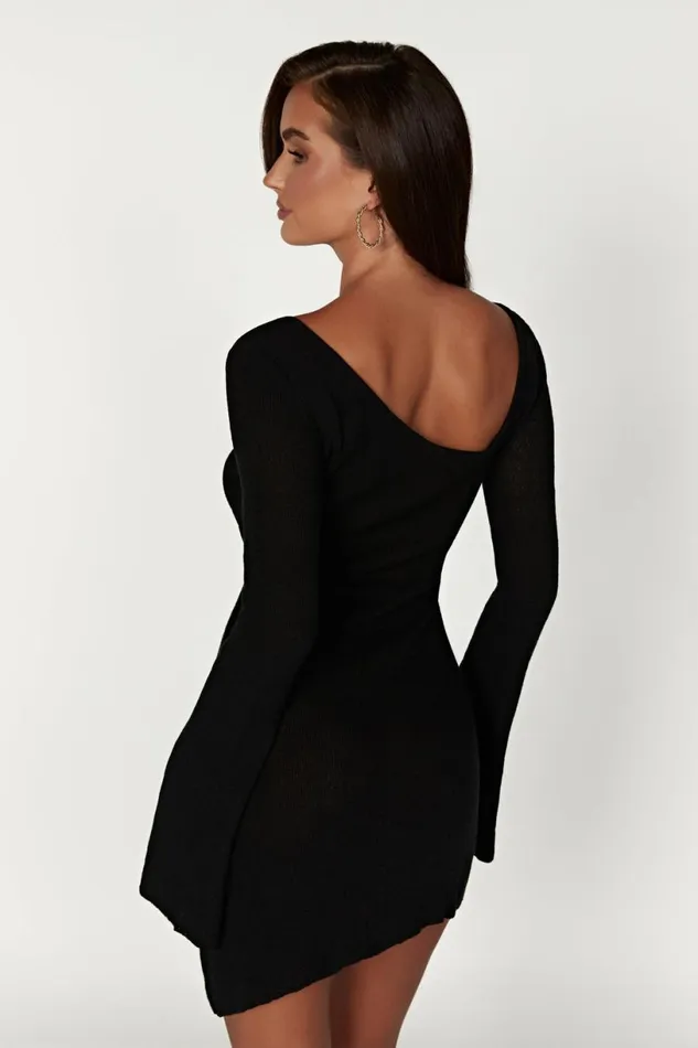 Meshki Mini Dresses Women Ember Dry Handle Knit Mini Dress 8211 Black Black
