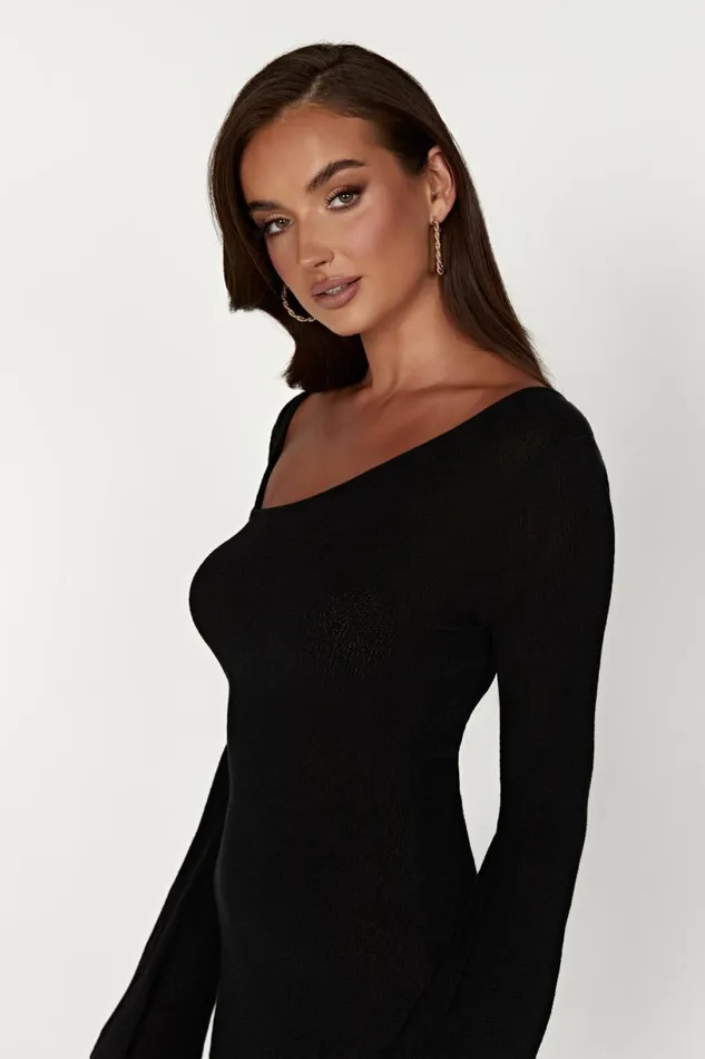 Meshki Mini Dresses Women Ember Dry Handle Knit Mini Dress 8211 Black Black