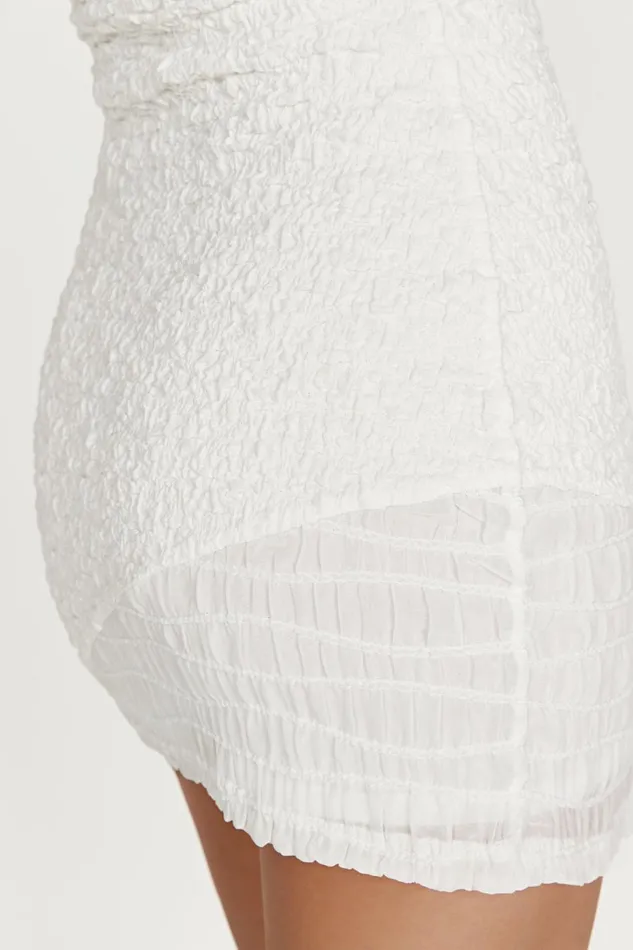 Meshki Mini Dresses Women Gemina Textured Strapless Mini Dress 8211 White White