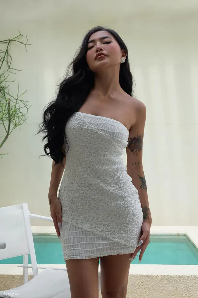 Meshki Mini Dresses Women Gemina Textured Strapless Mini Dress 8211 White White