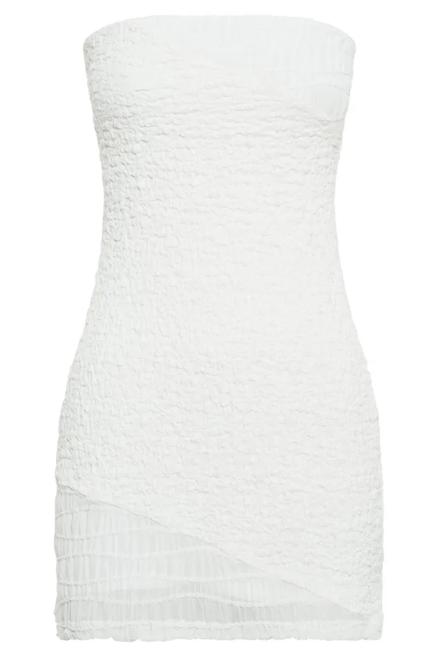 Meshki Mini Dresses Women Gemina Textured Strapless Mini Dress 8211 White White