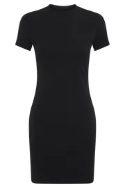Meshki Mini Dresses Women Halston Short Sleeve Mini Dress 8211 Black Black