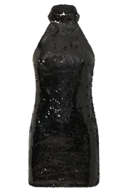 Meshki Mini Dresses Women Jayne Sequin Halter Mini Dress 8211 Black Black