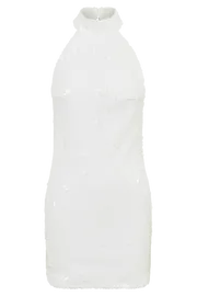 Meshki Mini Dresses Women Jayne Sequin Halter Mini Dress 8211 White White