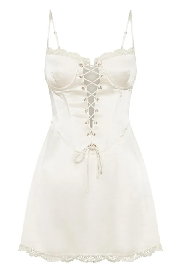 Meshki Mini Dresses Women Kalila Corset Mini Dress 8211 Ivory Ivory