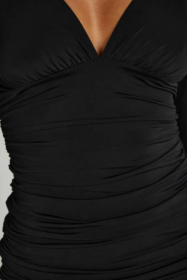 Meshki Mini Dresses Women Leanne Jersey Gathered Mini Dress 8211 Black Black