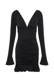 Meshki Mini Dresses Women Leanne Jersey Gathered Mini Dress 8211 Black Black