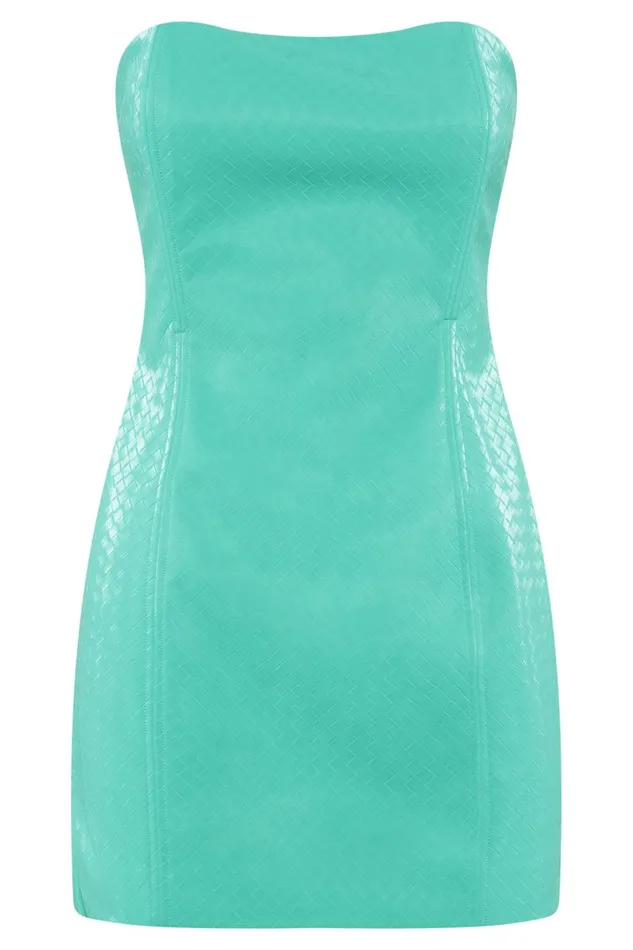 Meshki Mini Dresses Women Lizzie Crosshatch Faux Leather Mini Dress 8211 Mint Mint Meshki Mini Dresses Women Lizzie Crosshatch Faux Leather Mini Dress 8211 Mint Mint