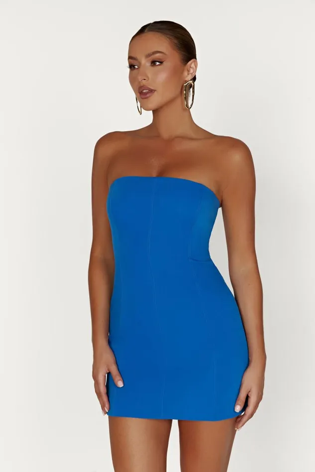 Meshki Mini Dresses Women Maci Crepe Mini Dress 8211 Cobalt Blue Cobaltblue