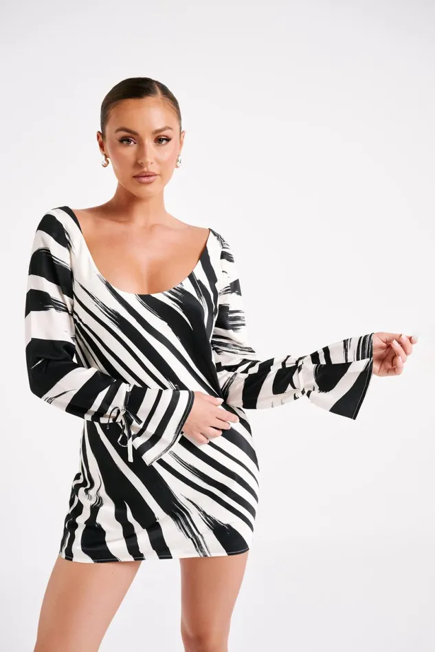 Meshki Mini Dresses Women Marta Printed Satin Mini Dress 8211 Abstract Print Abstract Print Meshki Mini Dresses Women Marta Printed Satin Mini Dress 8211 Abstract Print Abstract Print