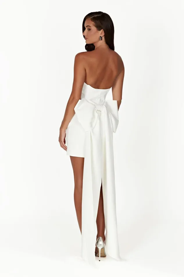 Meshki Mini Dresses Women Meredith Strapless Bow Mini Dress 8211 White White